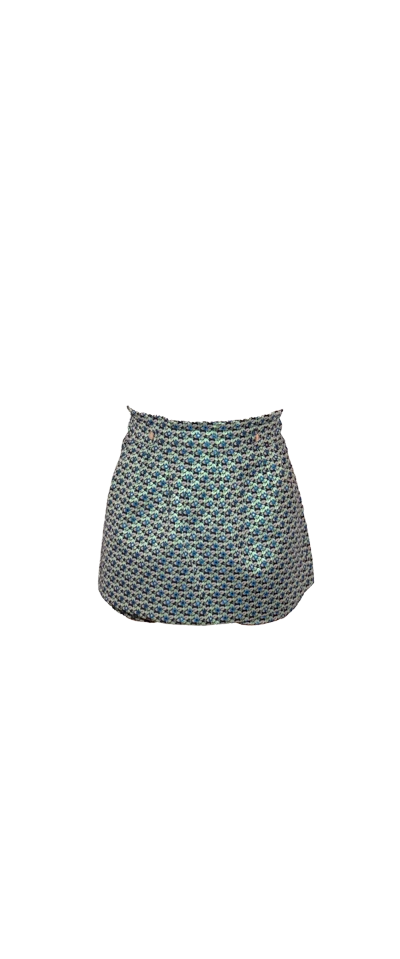 Skort Maje Green Flower Pattern